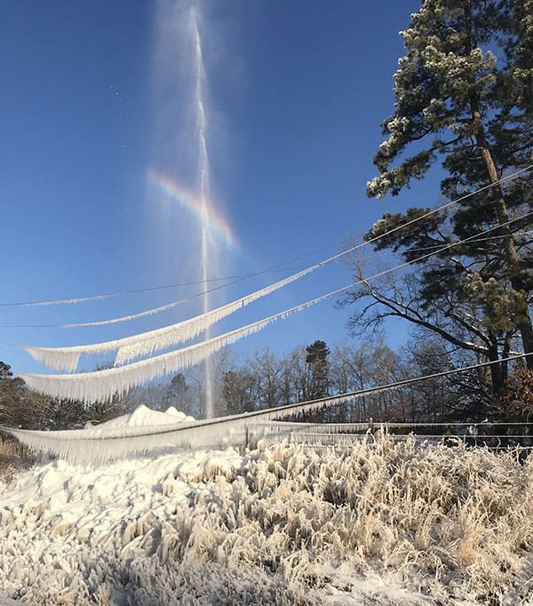 Icy power lines